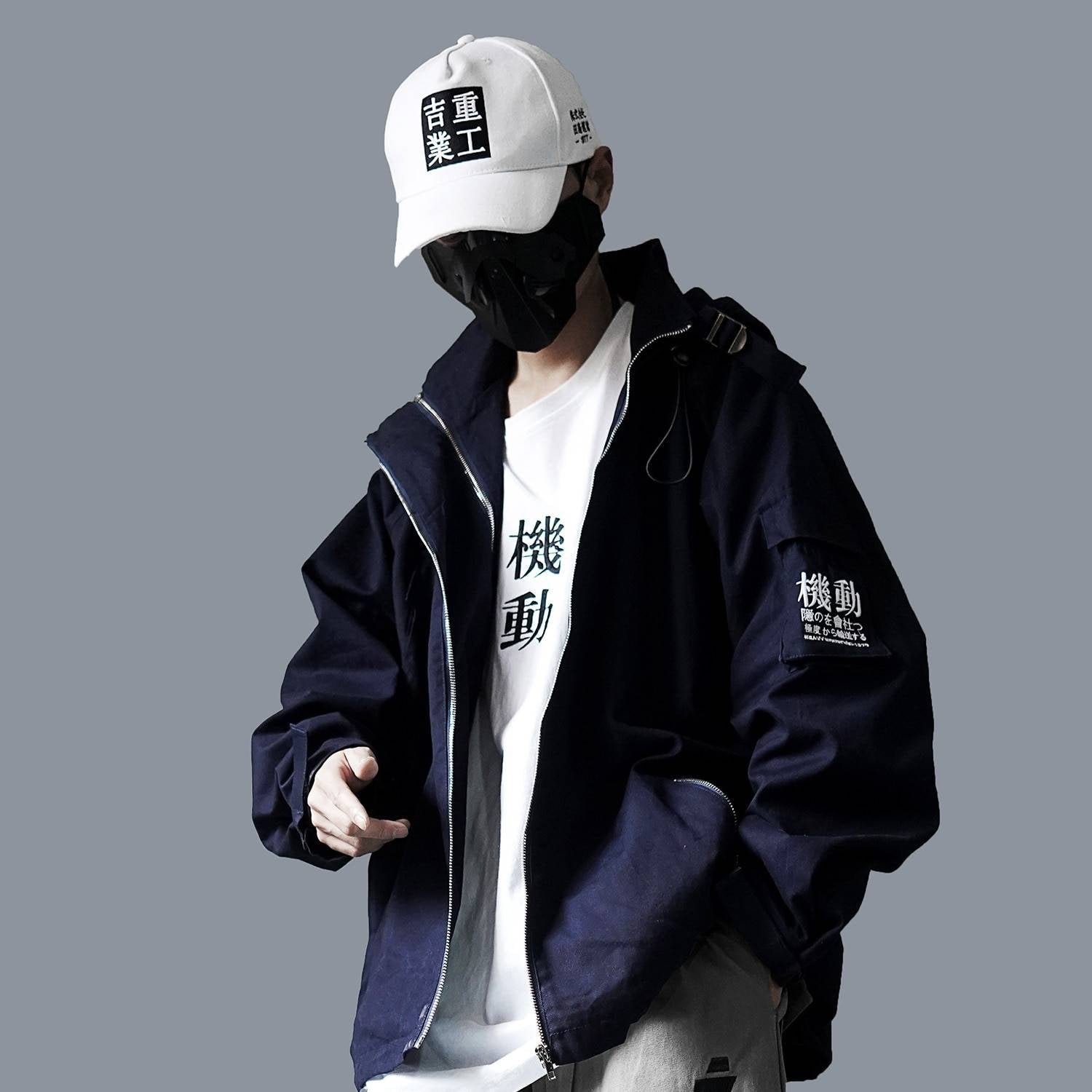 Men's Oversized Strappy Tactical Techwear Windbreaker - ATLAS 1
