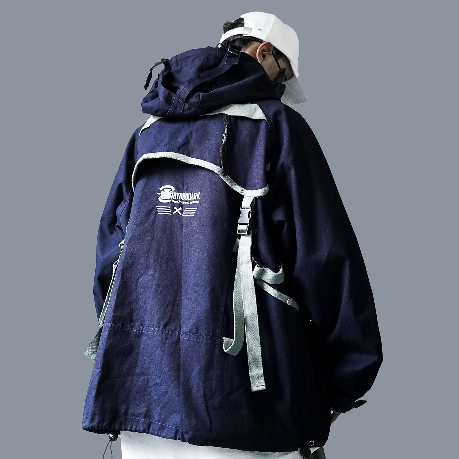 Men's Oversized Strappy Tactical Techwear Windbreaker - ATLAS 1