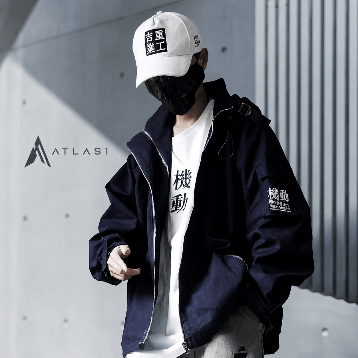 Men's Oversized Strappy Tactical Techwear Windbreaker - ATLAS 1