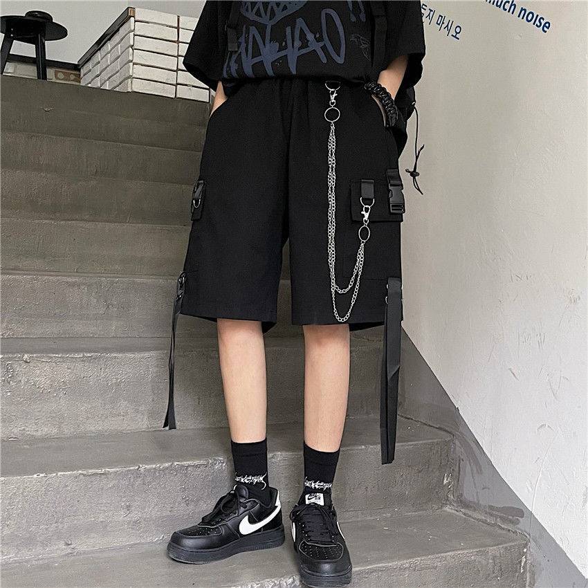 Men's Oversized Techwear Style Shorts with Chains - ATLAS 1