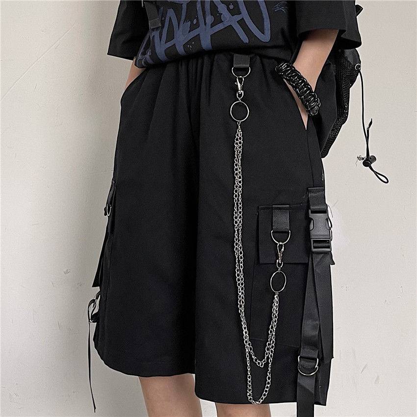 Men's Oversized Techwear Style Shorts with Chains - ATLAS 1