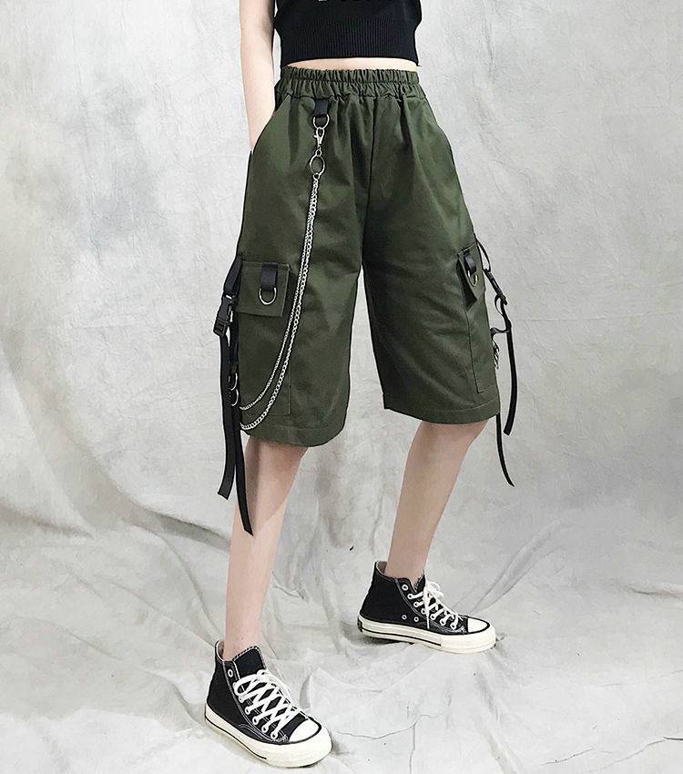 Men's Oversized Techwear Style Shorts with Chains - ATLAS 1