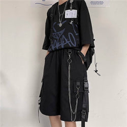 Men's Oversized Techwear Style Shorts with Chains - ATLAS 1