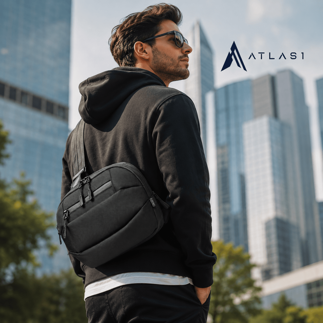 Men's Oxford Waterproof Techwear Messenger Bag - ATLAS 1