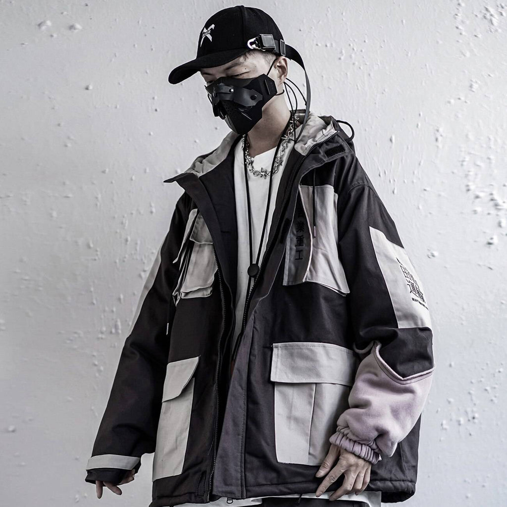 Men's Patchwork Oversized Padded Techwear Windbreaker - ATLAS 1