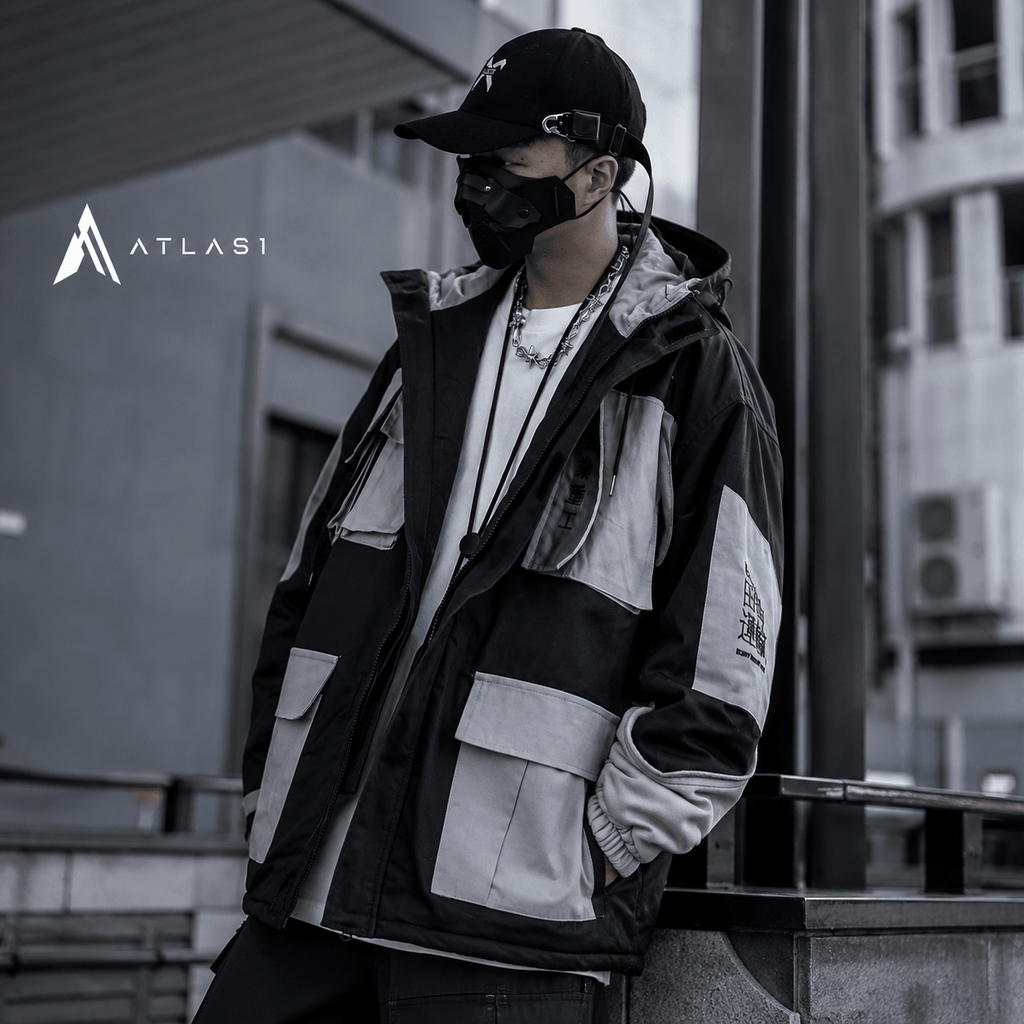 Men's Patchwork Oversized Padded Techwear Windbreaker - ATLAS 1