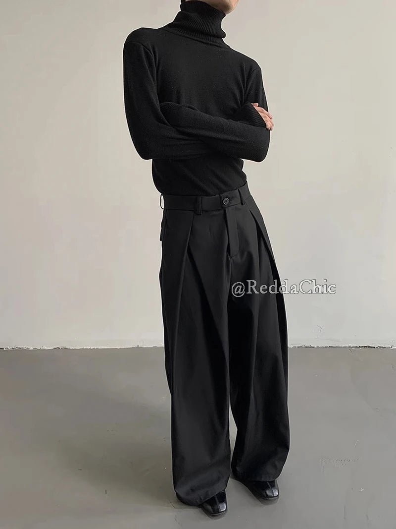 Men's Pleated Techwear Wide Leg Casual Trousers - ATLAS 1