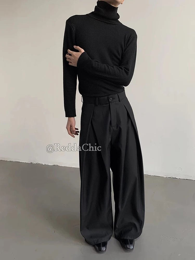 Men's Pleated Techwear Wide Leg Casual Trousers - ATLAS 1