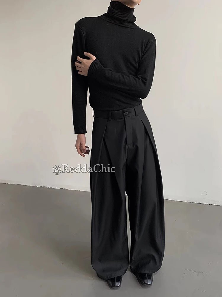 Men's Pleated Techwear Wide Leg Casual Trousers - ATLAS 1