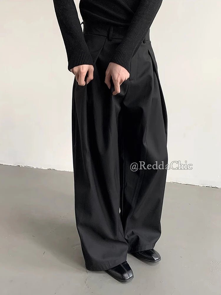 Men's Pleated Techwear Wide Leg Casual Trousers - ATLAS 1