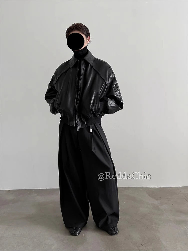 Men's Pleated Techwear Wide Leg Casual Trousers - ATLAS 1