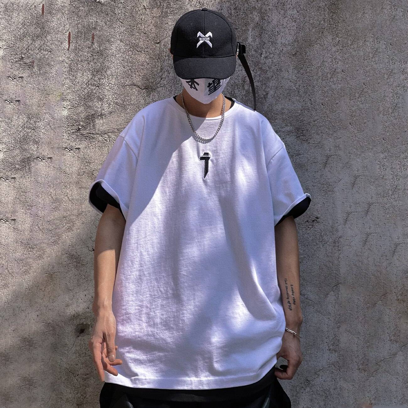 Men's Radiation Sign Oversized Techwear T-Shirt - ATLAS 1