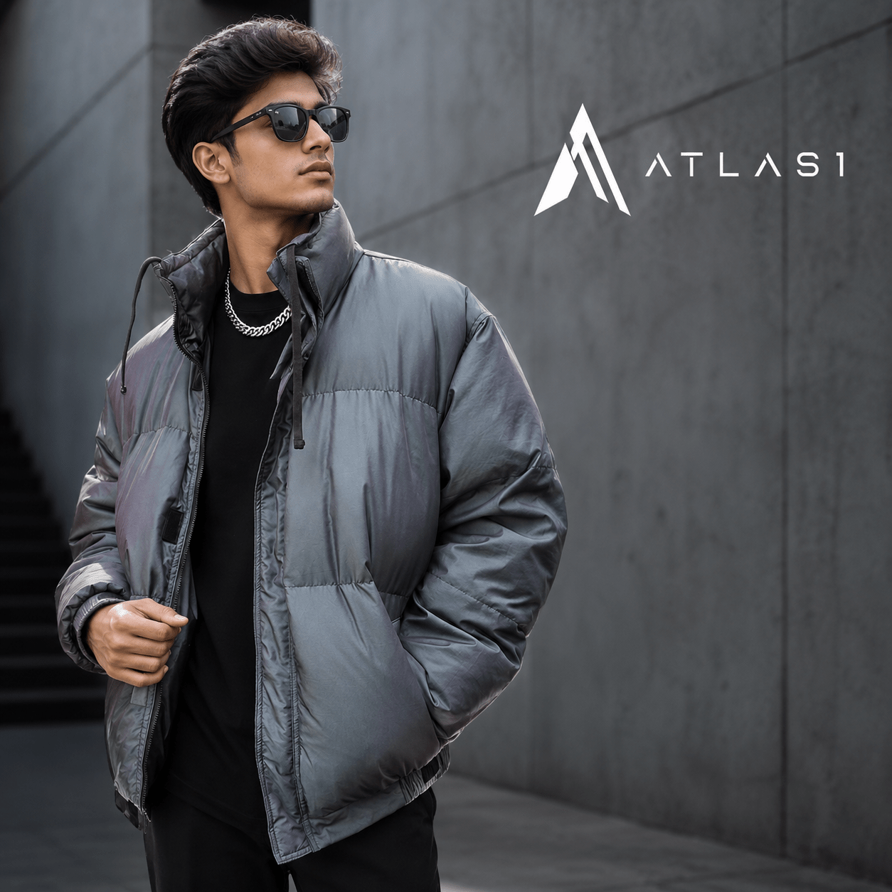 Men's Reflective Cotton Padded Techwear Winter Jacket - ATLAS 1