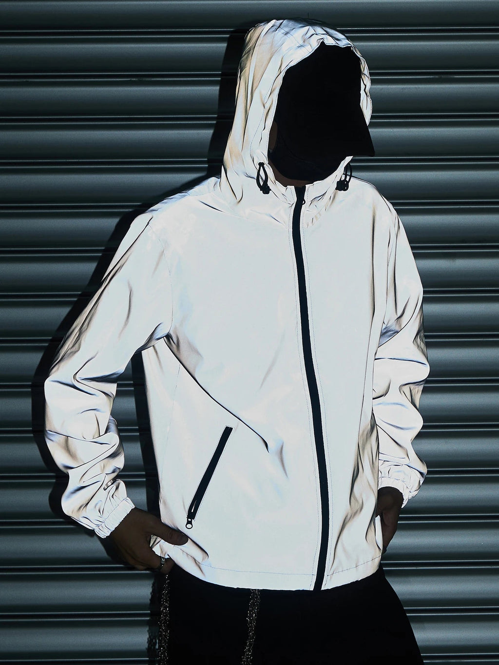 Men's Reflective Hooded Streetwear Windproof Jacket - ATLAS 1 - Techwear Store
