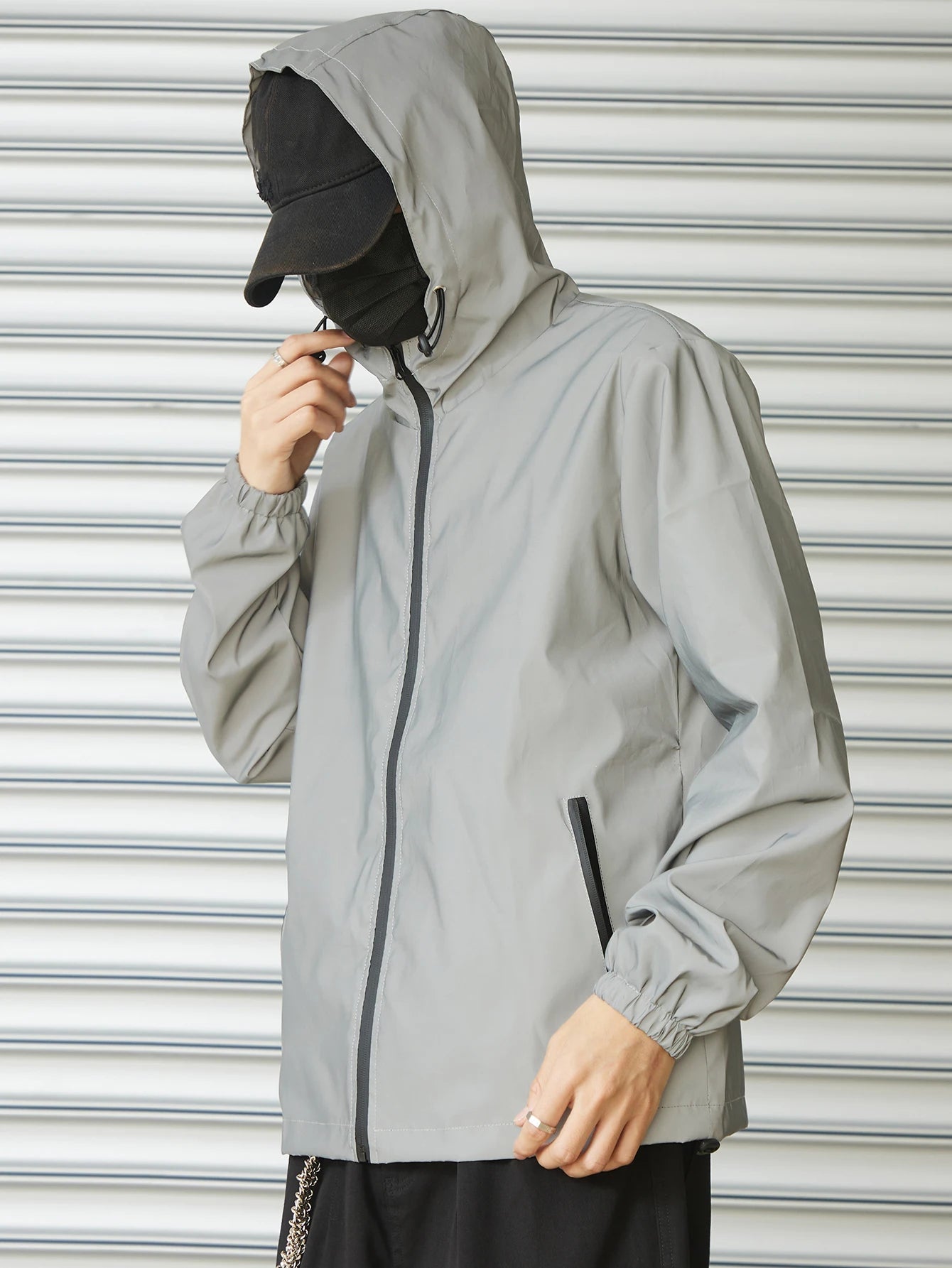 Men's Reflective Hooded Streetwear Windproof Jacket - ATLAS 1 - Techwear Store