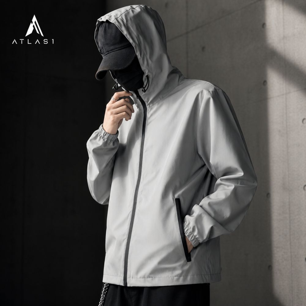 Men's Reflective Hooded Streetwear Windproof Jacket - ATLAS 1 - Techwear Store