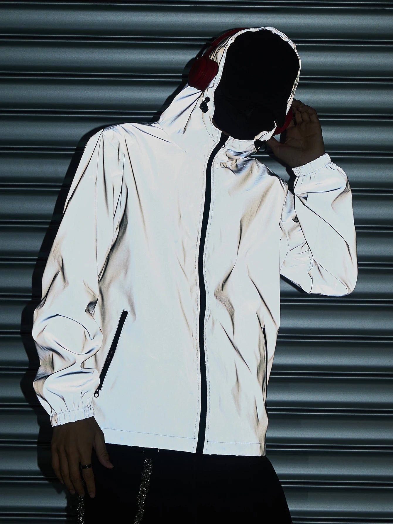 Men's Reflective Hooded Streetwear Windproof Jacket - ATLAS 1 - Techwear Store