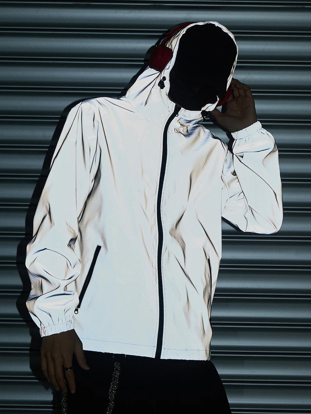 Men's Reflective Hooded Streetwear Windproof Jacket - ATLAS 1 - Techwear Store