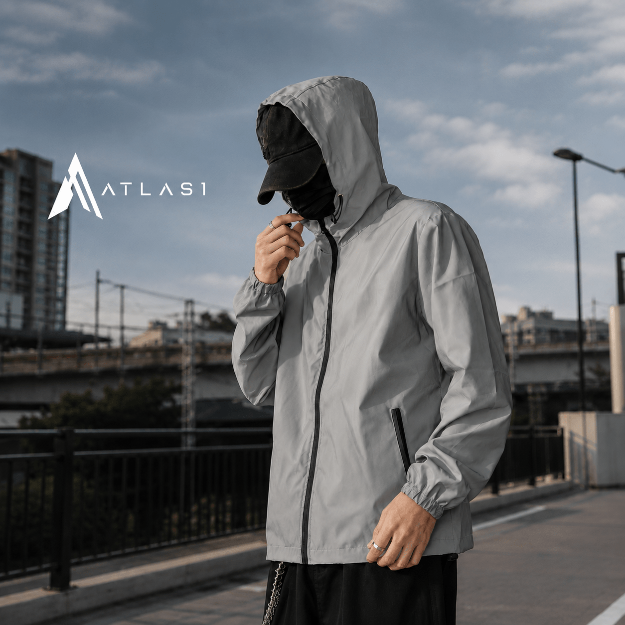 Men's Reflective Hooded Streetwear Windproof Jacket - ATLAS 1