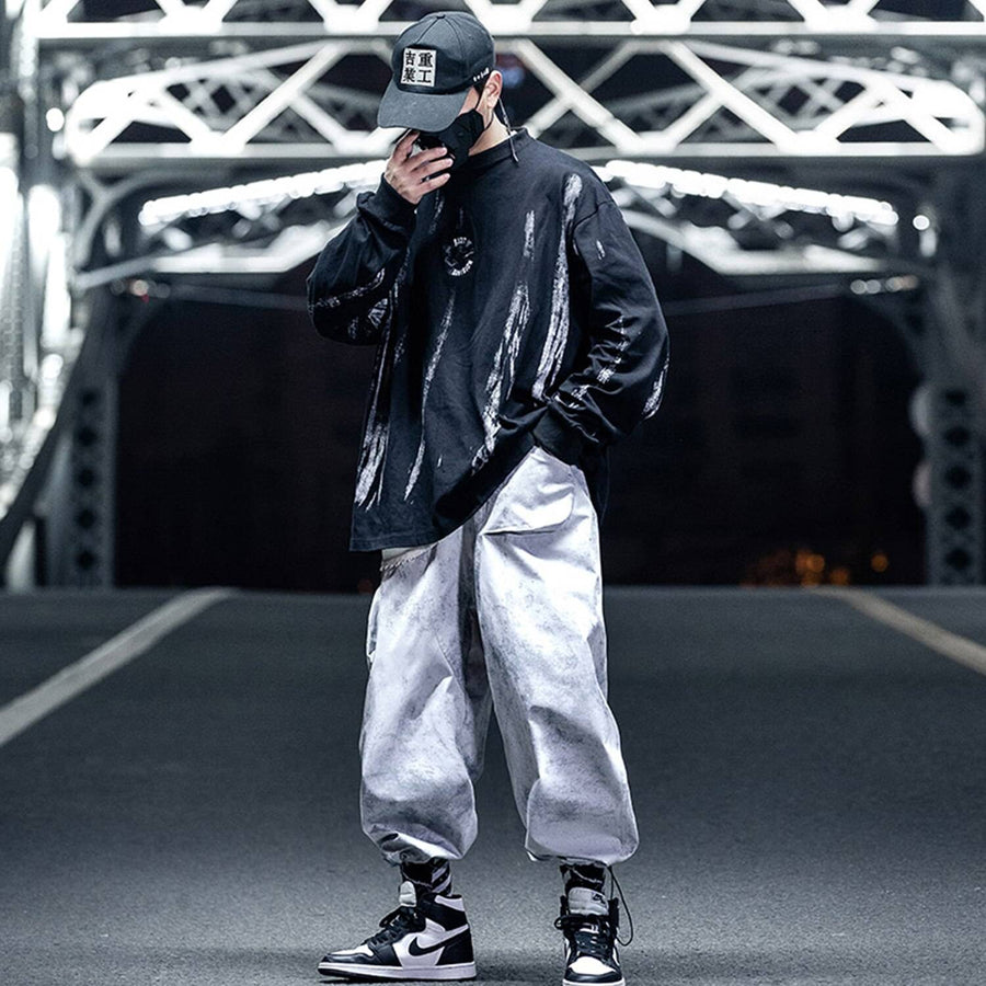 Pánská oversized techwear mikina Riot Division — Střih s dlouhým rukávem
