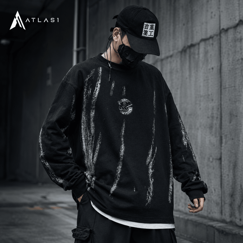 Men's Riot Division Oversized Techwear Sweatshirt - ATLAS 1