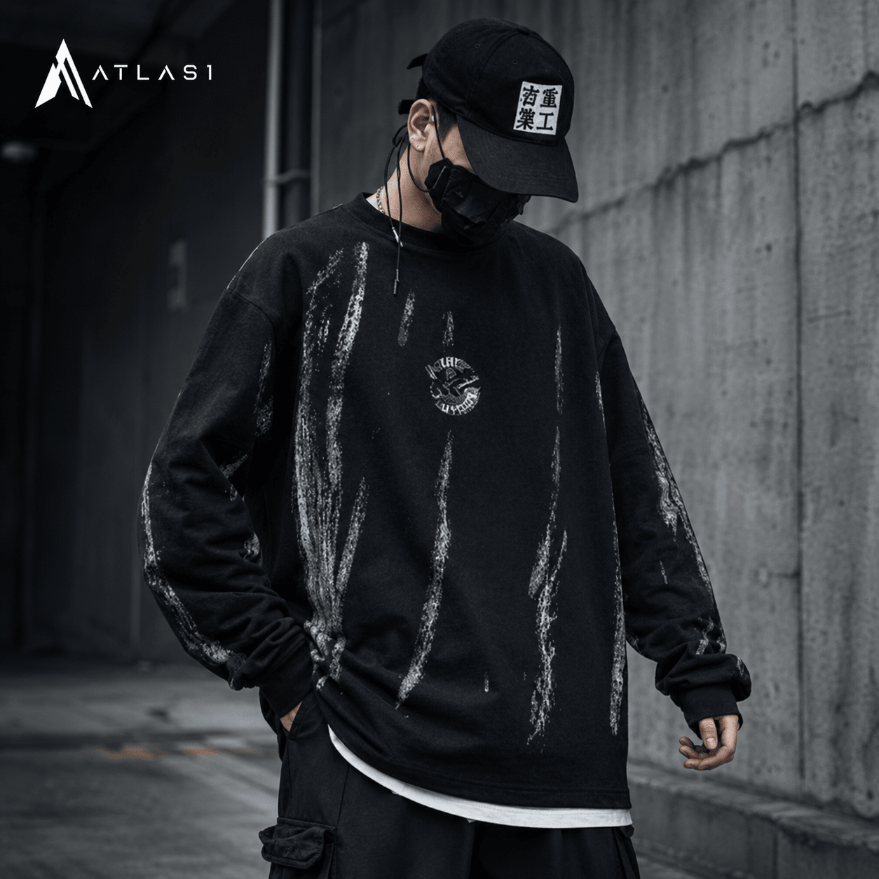 Men's Riot Division Oversized Techwear Sweatshirt - ATLAS 1