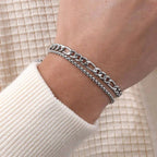 Mens Set Bracelets, Waterproof Stainless Steel Box Chain - ATLAS 1