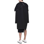 Men's Solid Black Capsule Hooded Techwear Coat - ATLAS 1