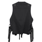 Men's Solid Black Cargo Techwear Vest - ATLAS 1