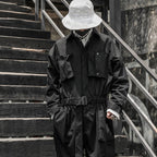 Men's Solid Black Multi - Pocket Techwear Overall - ATLAS 1