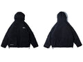 Men's Solid Black Padded Techwear Windbreaker - ATLAS 1