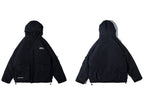 Men's Solid Black Padded Techwear Windbreaker - ATLAS 1