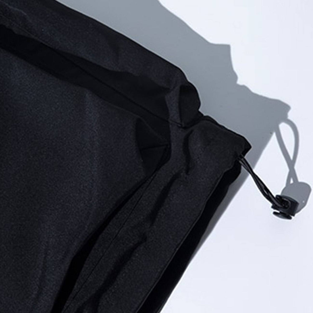 Men's Solid Black Padded Techwear Windbreaker - ATLAS 1