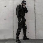 Men's Solid Color Cotton Belted Techwear Overall - ATLAS 1
