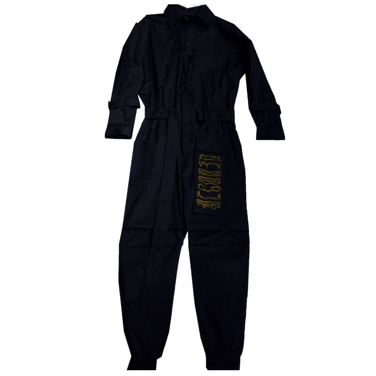 Men's Solid Color Cotton Belted Techwear Overall - ATLAS 1