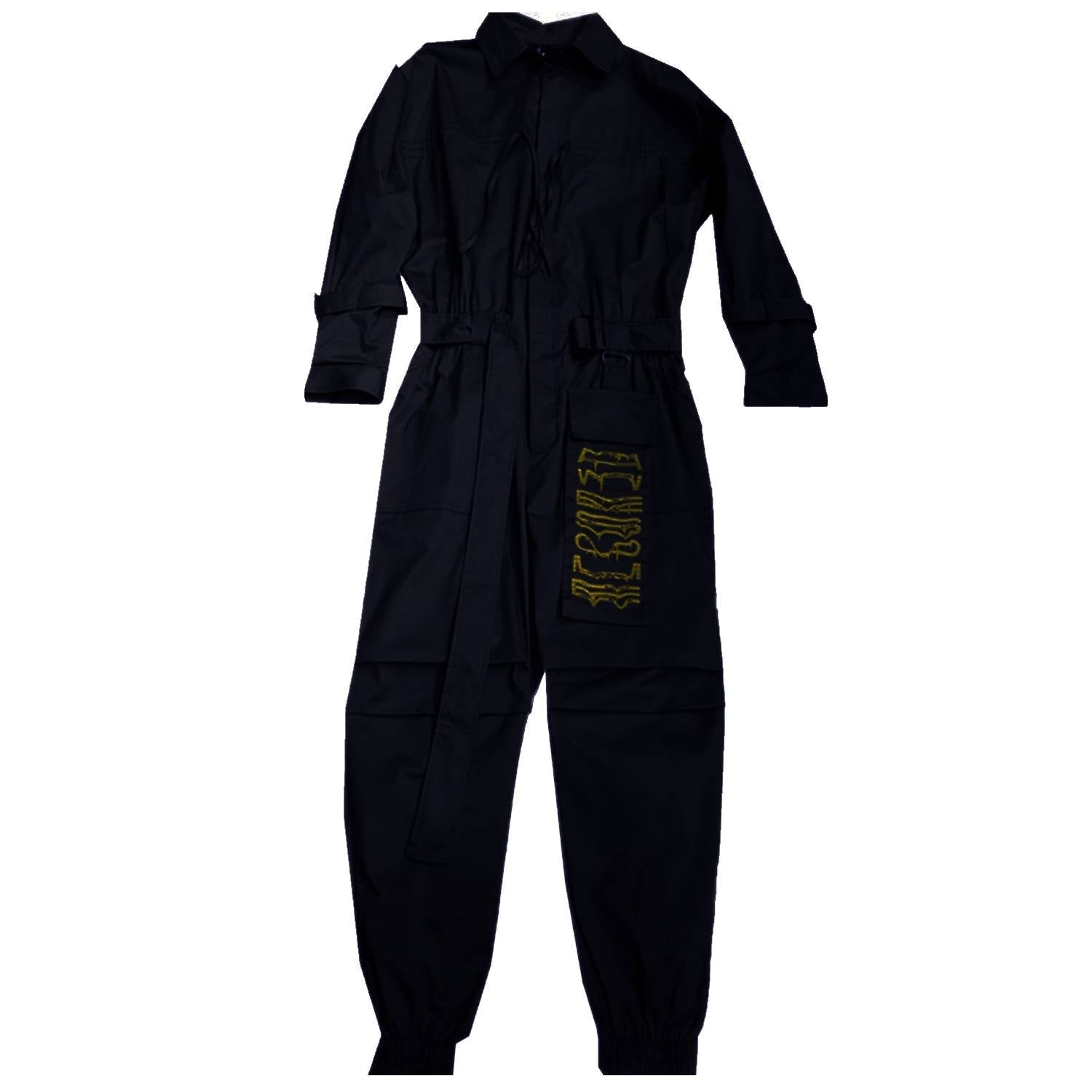 Men's Solid Color Cotton Belted Techwear Overall - ATLAS 1
