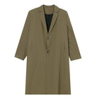 Men's Solid Color Long Techwear Coat - ATLAS 1