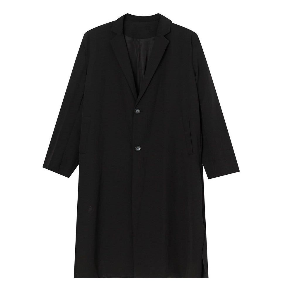Men's Solid Color Long Techwear Coat - ATLAS 1