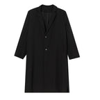 Men's Solid Color Long Techwear Coat - ATLAS 1