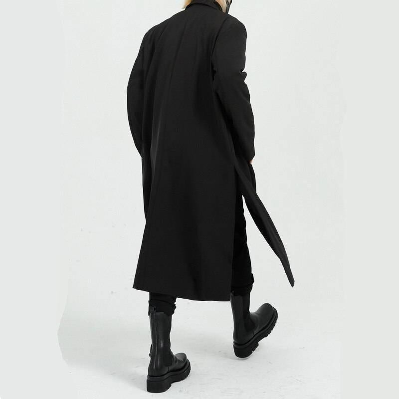 Men's Solid Color Long Techwear Coat - ATLAS 1