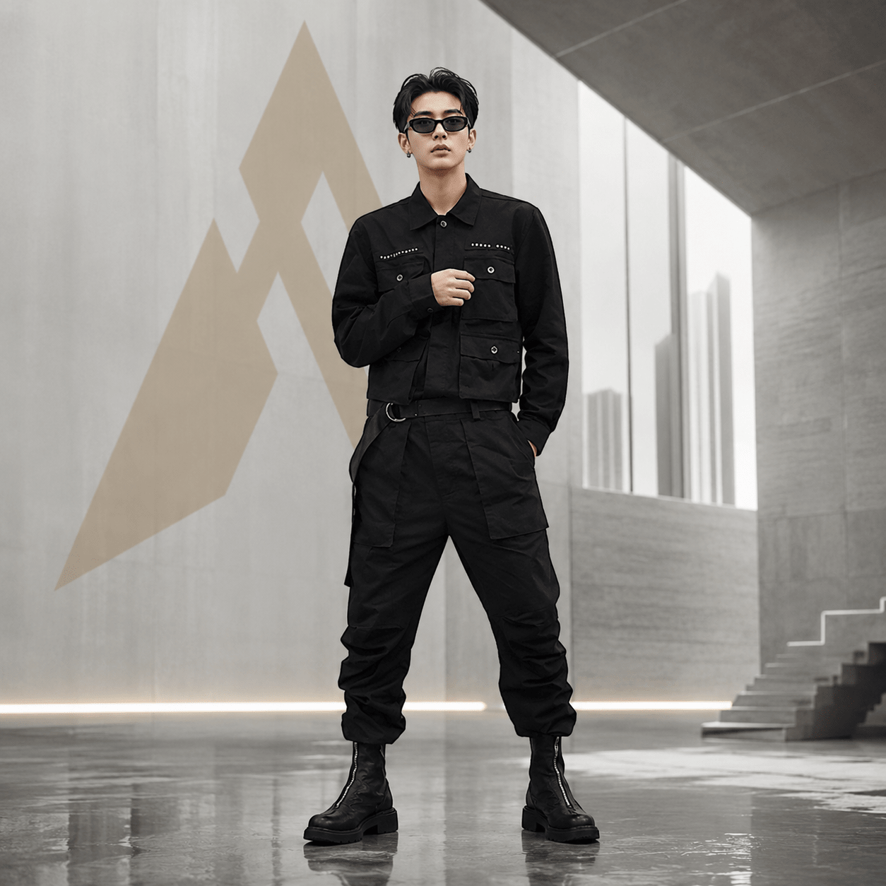 Men's Tactical Pockets Belted Techwear Overall - ATLAS 1