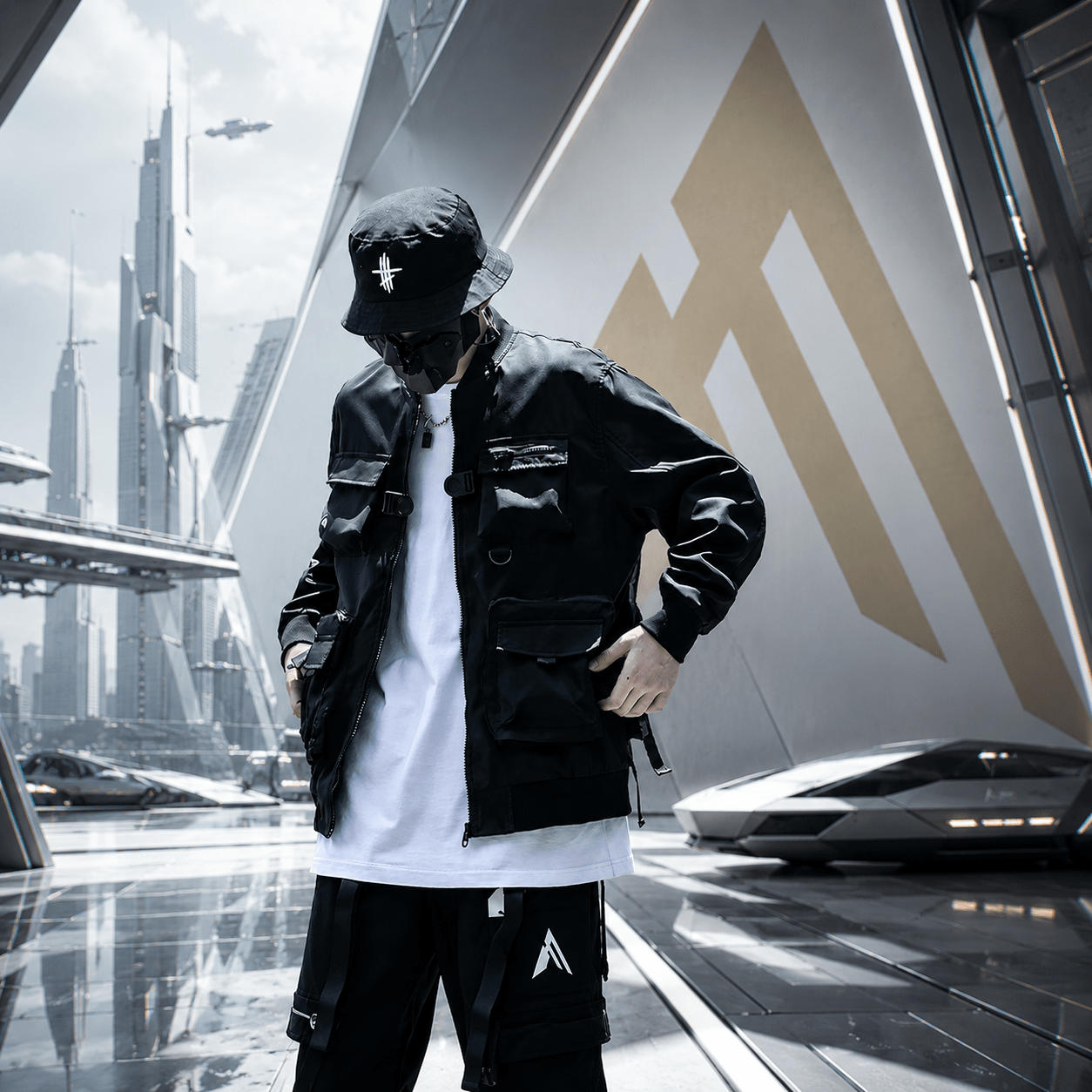 Men's Tactical Pockets Techwear Bomber Jacket - ATLAS 1