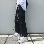 Men's Tactical Straps Techwear Cargo Pants with Chains - ATLAS 1
