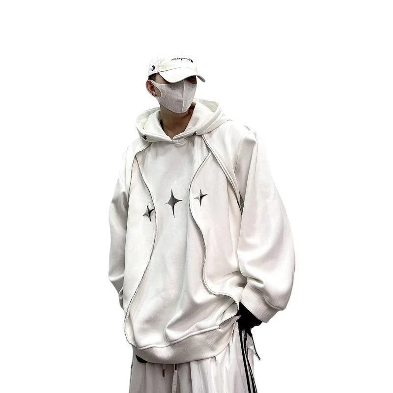 Men's Tech Wear Oversized Hoodie with Shoulder Pads - ATLAS 1