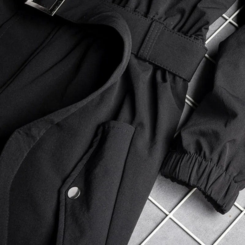 Men's Techwear Black Cargo Jumpsuit Multi Pocket Overalls - ATLAS 1