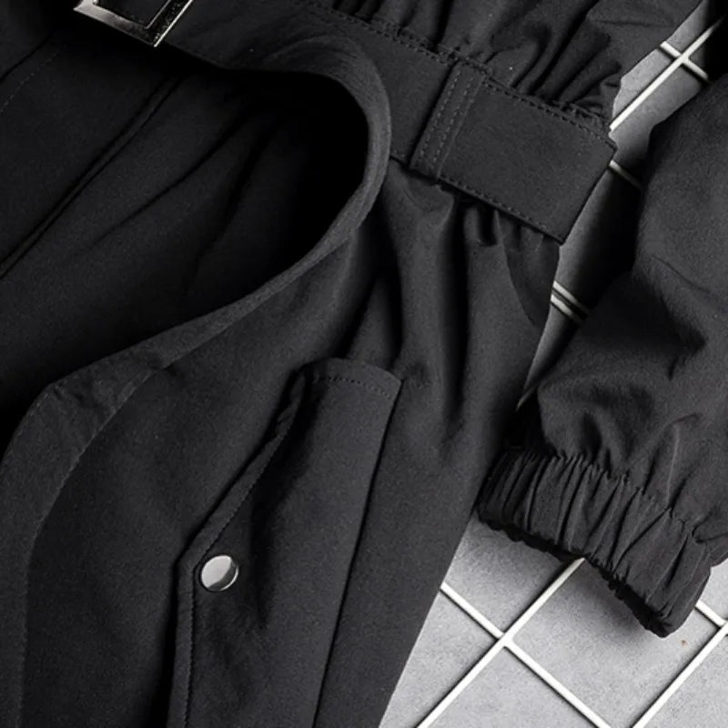 Men's Techwear Black Cargo Jumpsuit Multi Pocket Overalls - ATLAS 1