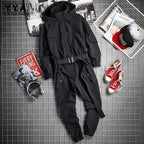 Men's Techwear Black Cargo Jumpsuit Multi Pocket Overalls - ATLAS 1