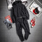 Men's Techwear Black Cargo Jumpsuit Multi Pocket Overalls - ATLAS 1