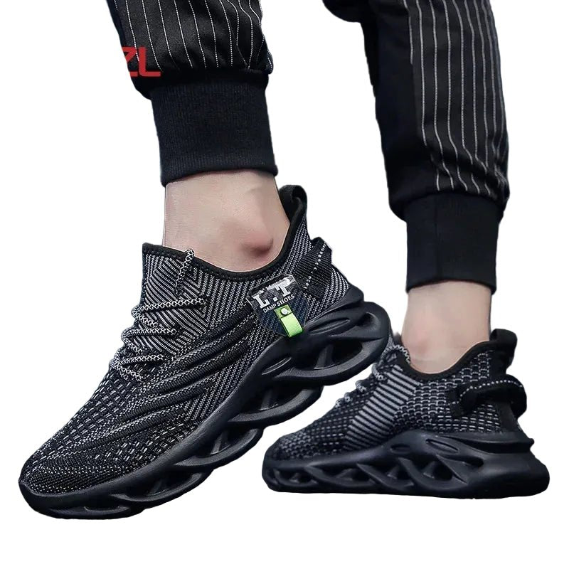 Men's Techwear Breathable Black Running Sneakers - ATLAS 1