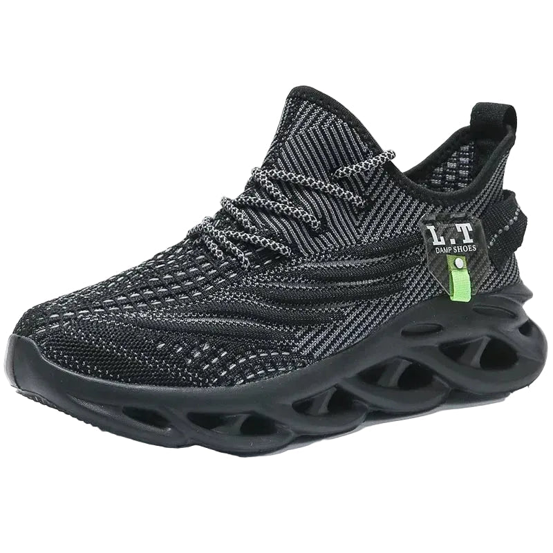 Men's Techwear Breathable Black Running Sneakers - ATLAS 1